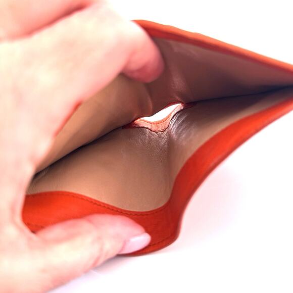 Bottega Veneta Intrecciato Nappa Leather Compact Wallet in Orange - Picture 6 of 7